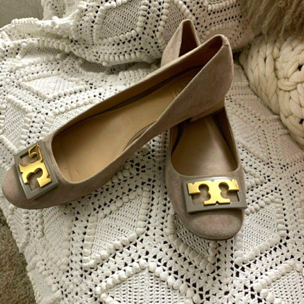 Tory Burch Designer Tan suede leather mini heel size 7